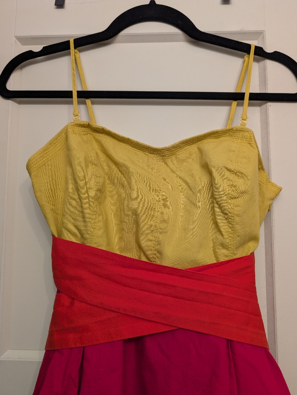 Anthro Maeve Colorblock Spaghetti Strap/Strapless Fit-and-Flare Dress - Picture 2 of 16